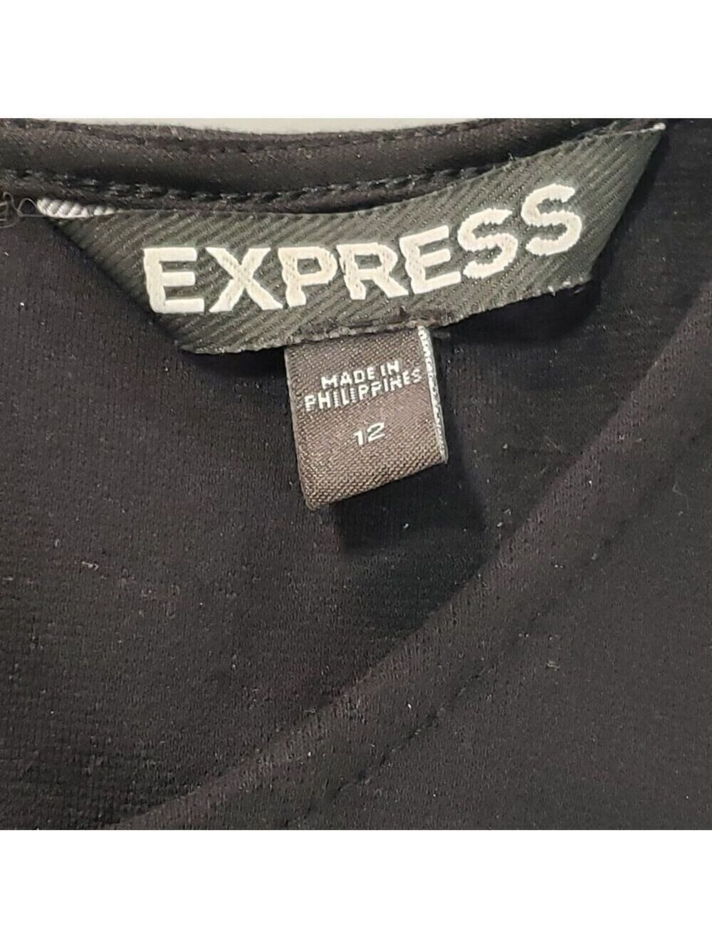 Women’s Express Black Beige Sheath Dress Size 12 - Picture 6 of 9